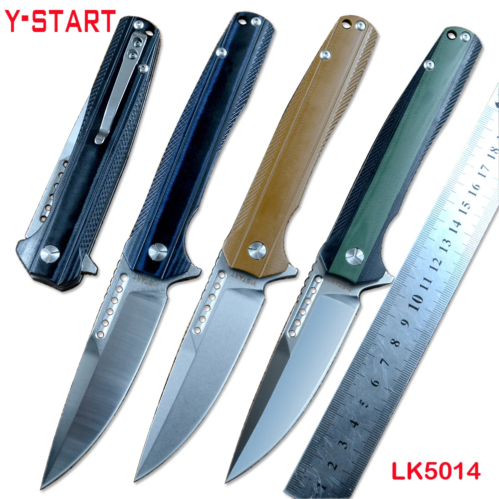 

Y-START Outdoor Folding Pocket Knives 14C28N Steel Blade G10 Handle 4 Colors Hunting Searching Survival EDC LK5014