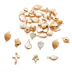 1 шт., натуральная основа Подвески Подвеска из пресноводных жемчужин (Соединитель с двумя отверстиями для DIY серьги ювелирных изделий ожерелье браслет