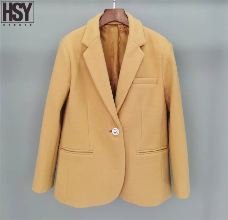【HSY】2019 осенне-зимний Новый Женский Повседневный шерстяной костюм куртка