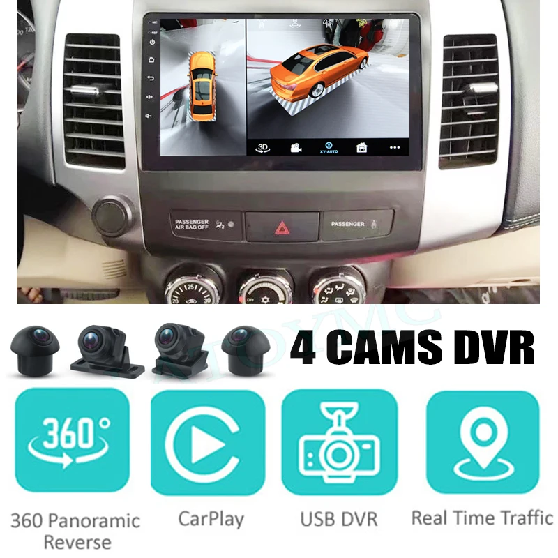 Car Audio Stereo Carplay DVR 360 Birdview Around 4G Android System For Mitsubishi Outlander 2 CW ZG ZH Car Audio Stereo Carplay DVR 360 Birdview Around 4G Android System For Mitsubishi Outlander 2 CW ZG ZH