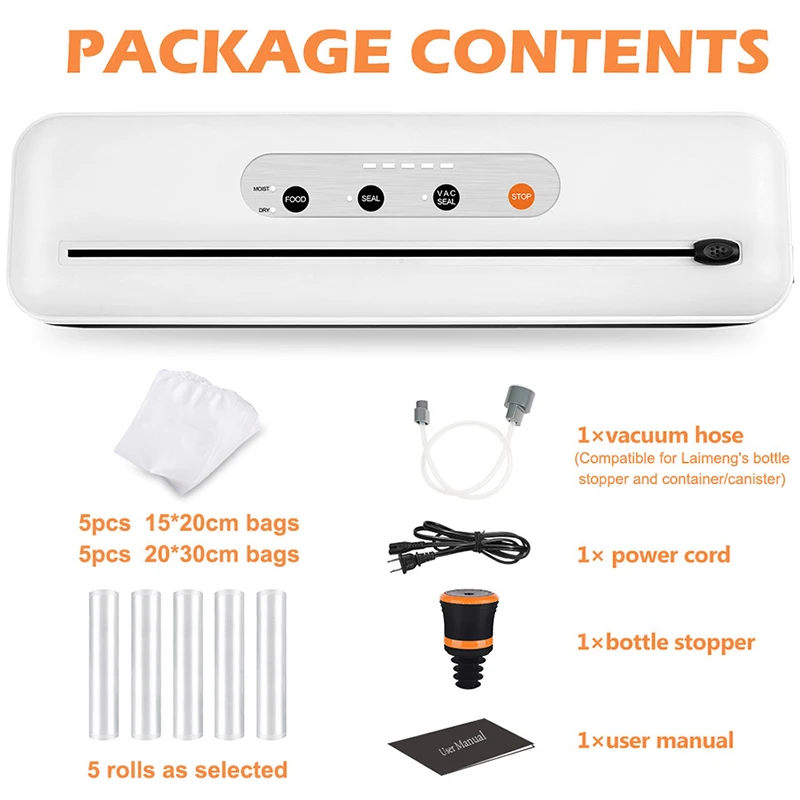 

LAIMENG Portable Vacuum Food Sealer Sous Vide Vacuum Package Machine For Kitchen Storage Vacuum Sealer bags Vacuum Foil S283