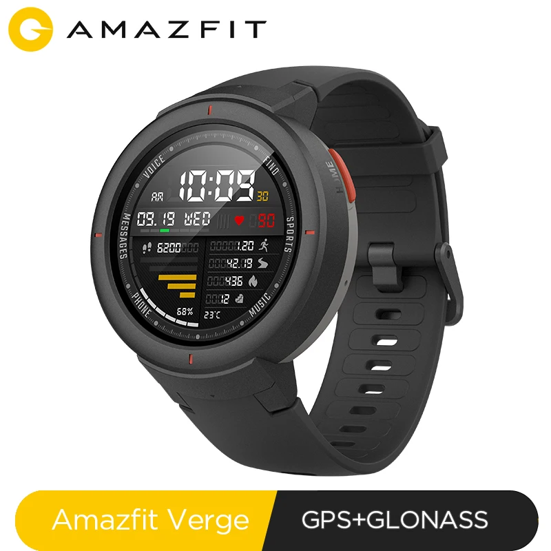 

Original Global Amazfit Verge Sport Smartwatch GPS GLONASS Internal Storage Call Answer Smart Message Push Heart Rate Monitor
