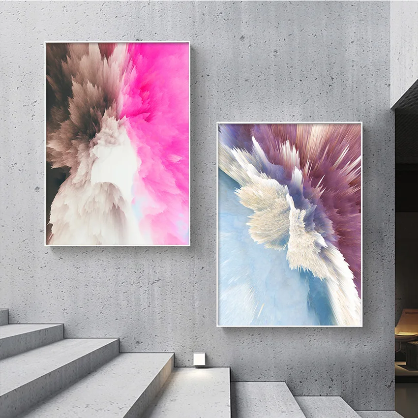 Абстрактная живопись с рамкой настенные принты популярные художественные