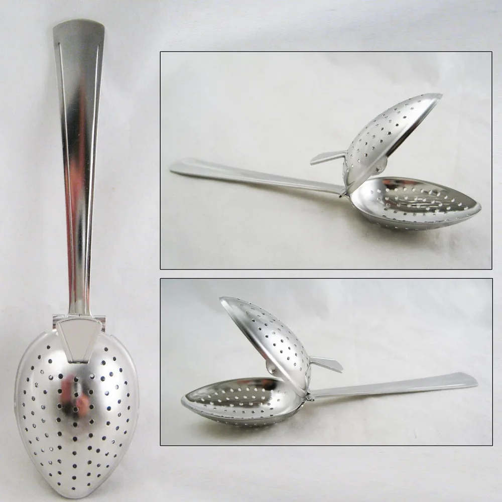 

BalleenShiny Stainless Steel Leaf And Herbal Filter Food Grade Multifunctional Tea Mug Match Spoon Home Kitchen Tea Making Tool