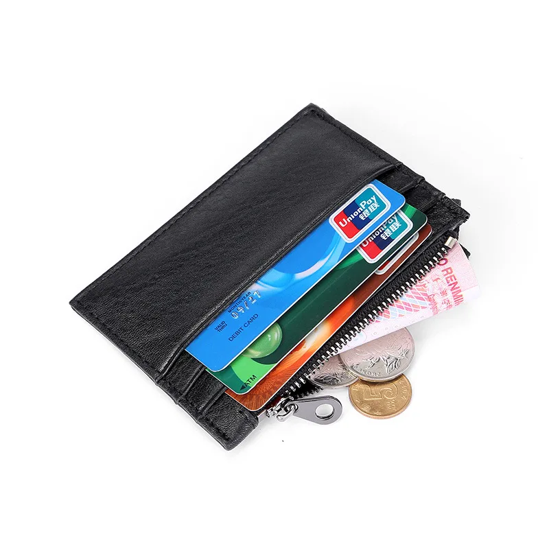 

Mini Leather Card Holder Slim Bank Credit Card ID Cards Coin Pouch Women Men Thin Business Card Wallet Small Simple Cards bag