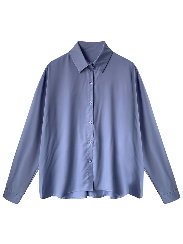 

White shirt women's sense of design niche 2021 spring and Autumn New Korean loose top Long Sleeve Shirt