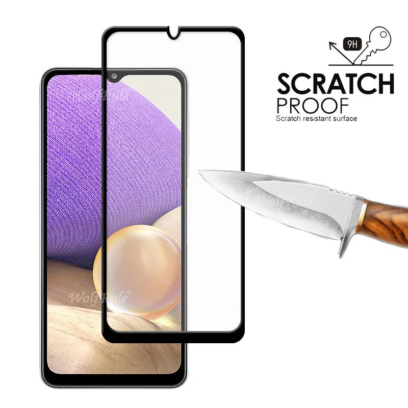 Protector de pantalla de cristal 4 en 1 para Samsung Galaxy A32, cristal Protector de pantalla para tel&eacute;fono Samsung A32 5G-2