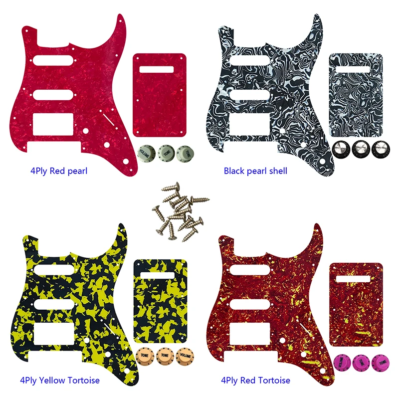 

Guitar Pickguard - For US 11 Screw Holes Strat With Floyd Rose Tremolo Bridge PAF HSS Scratch Plate & Back Plate & Control Knob