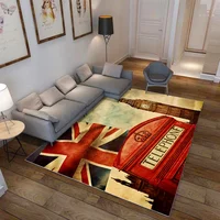 High Quality Retro Carpet London Flag Rugs Soft Anti-slip Suction Floor Mat Home Hotel Outdoor Bedroom Prayer Parlor Blanket