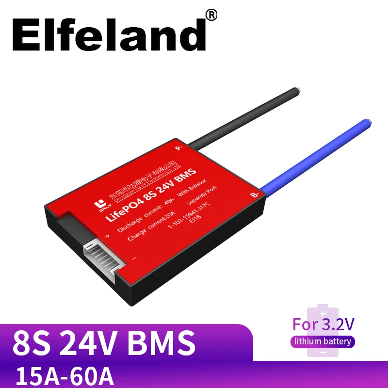 

lifepo4 bms waterproof 8s 24v 29.6v 15A 20A 30A 40A 50A 60A BMS for electric scooter use for lithium battery bms