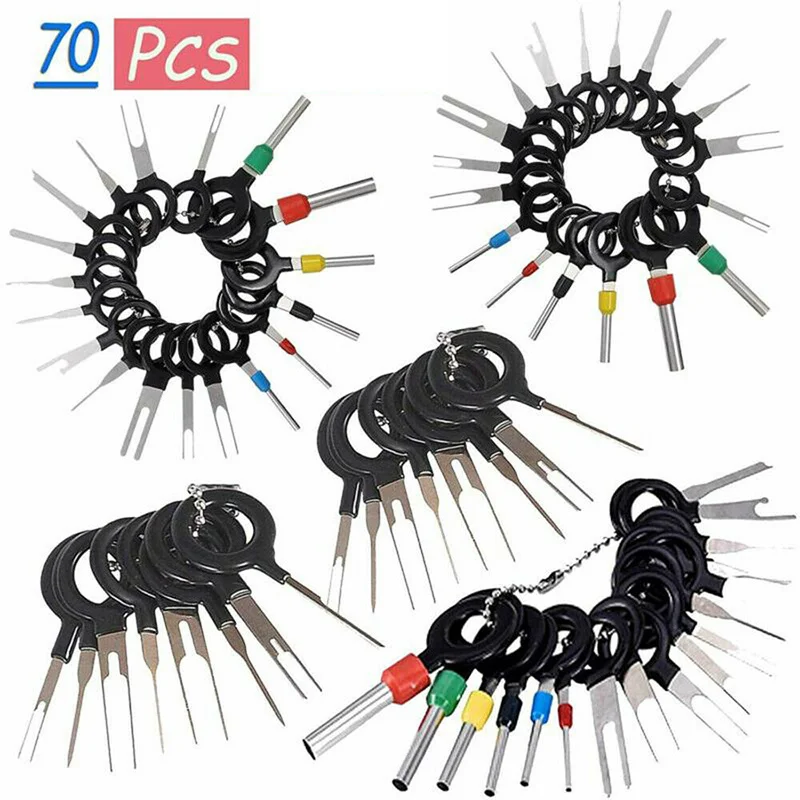 

70Pcs/Set Pin Ejector Wire Kit Extractor Auto Terminal Removal Connector Portable TD326