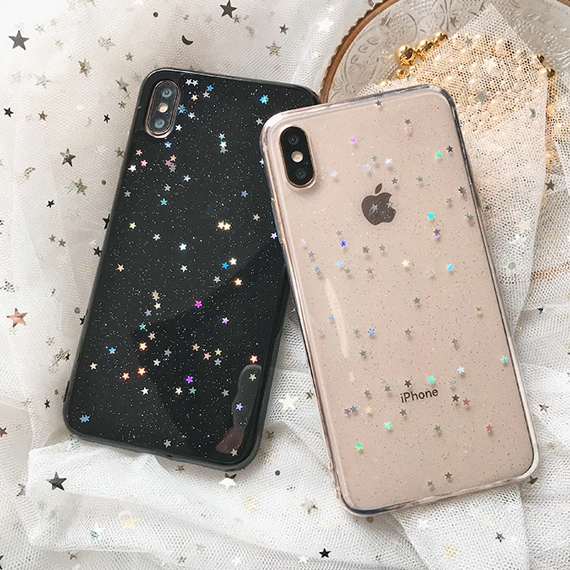 Чехол для iphone 7 8 plus XR XS Max X 10 силиконовый чехол с блестящей звездой 6 s 11 12 Pro чехол|for