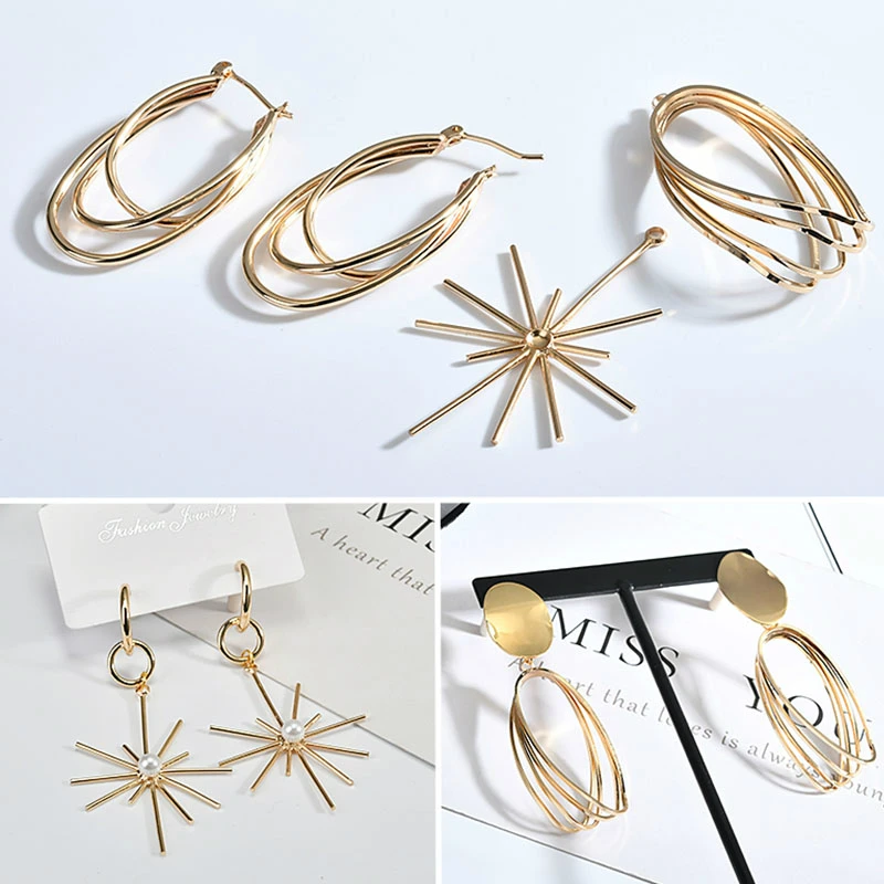 Застежка для сережек сделай сам Овальный u-образный крест из натурального золота