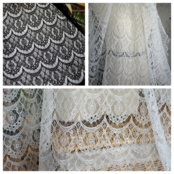 Кружевная ткань с ресничками шириной 1 5 метров одежда ручной работы сделай сам