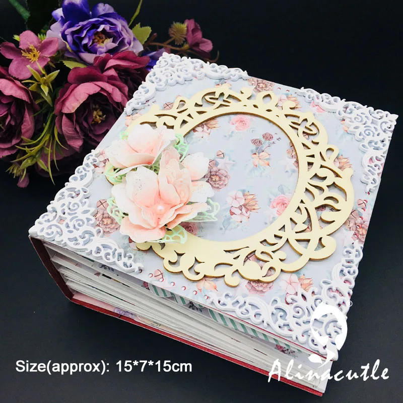 Alinacutle Metal Cutting Die Cut DIY Mini Album Template Flower Border Scrapbooking Paper Craft Handmade Card Punch Art Cutter