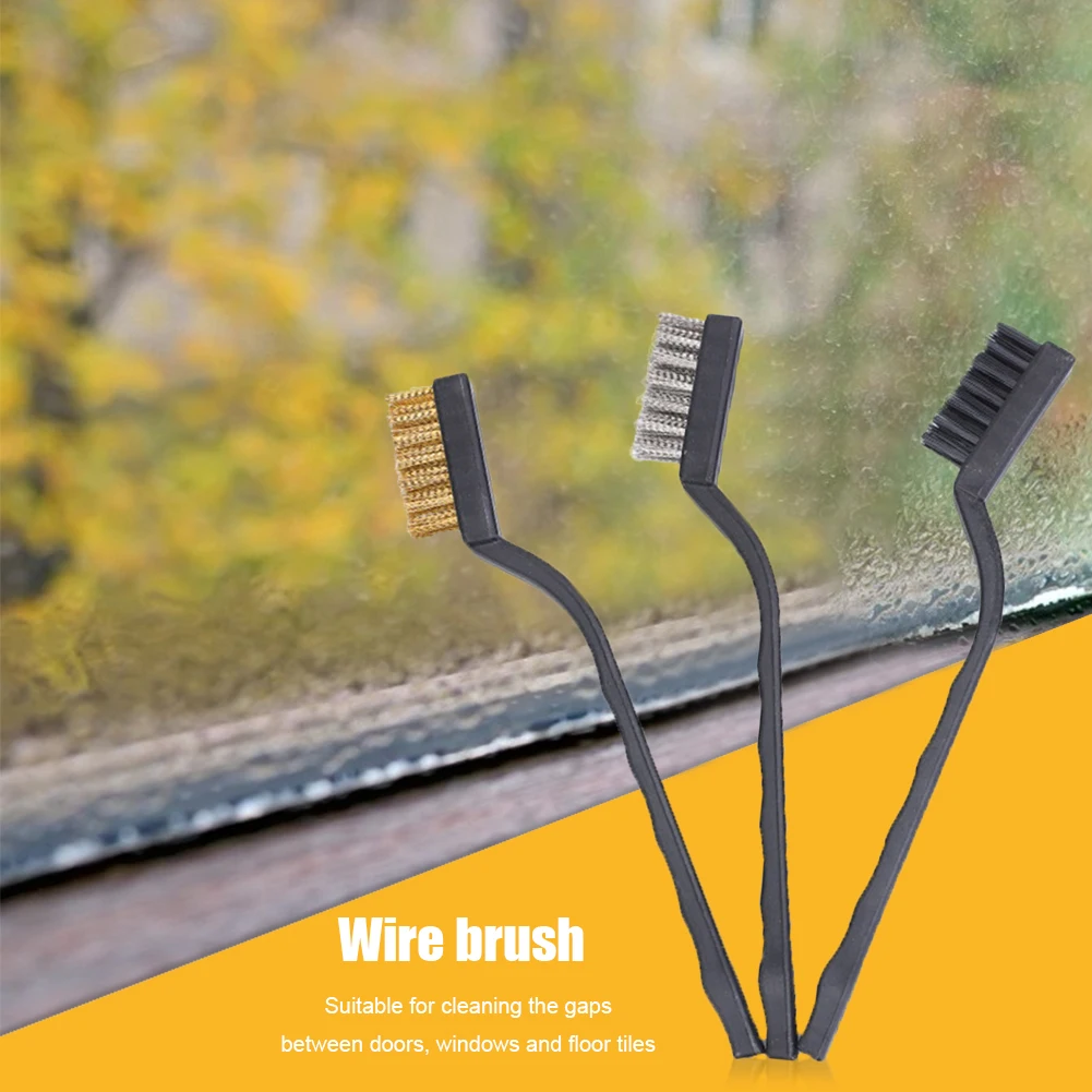 

Набор щеток из проволоки 3 шт., стальные, металлические, латунные, нейлоновые, для чистки, полировки, зеркальная шлифовальная машина, инструм...