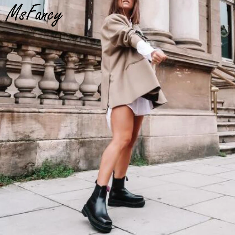 Осенний Блейзер Msfancy Женский однобортный повседневный костюм 2021 год женская