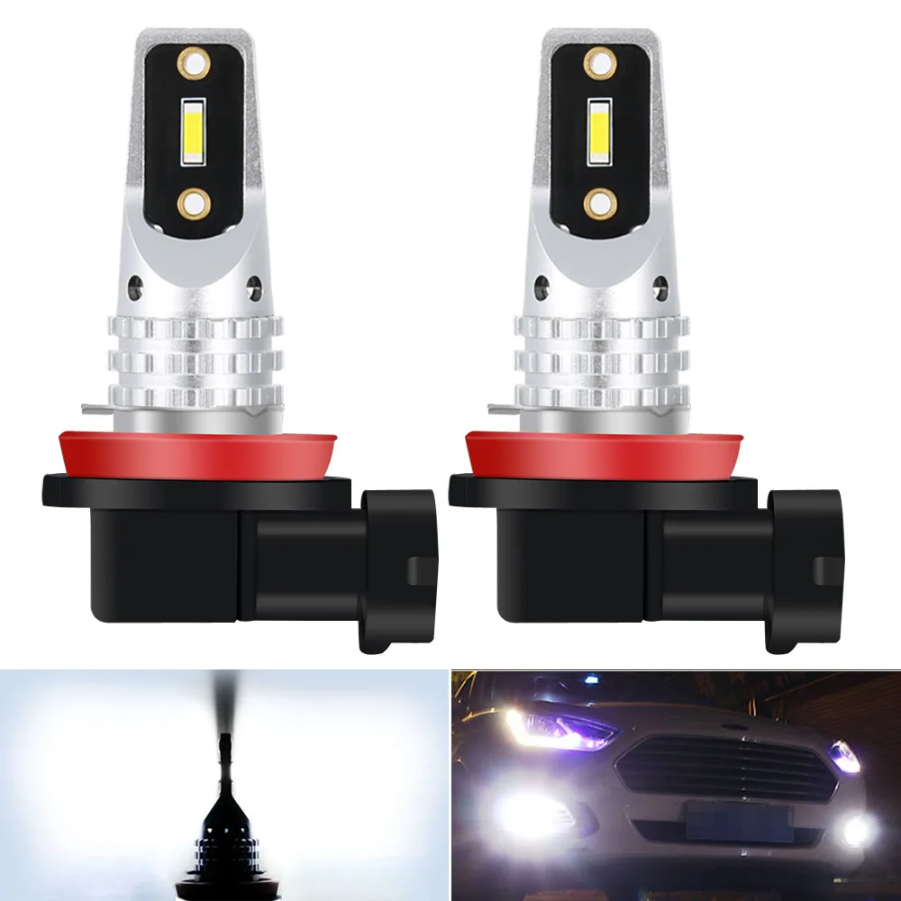 

2x Pairs Super H8 H9 H11 Led H7 9005 HB3 9006 HB4 Car CSP LED Fog Headlight Bulbs 6000K White Auto Fog Lamp Day Running Light