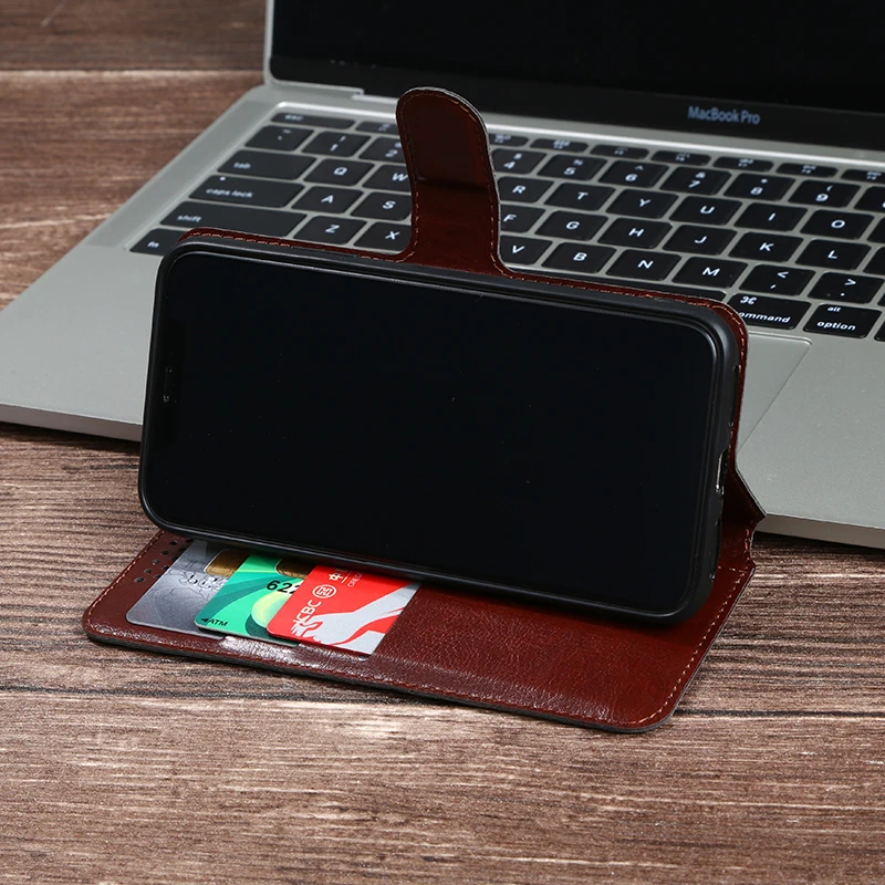 Кожаный чехол-книжка для Doogee X5 Max Pro роскошный откидной Бумажник Для задняя крышка