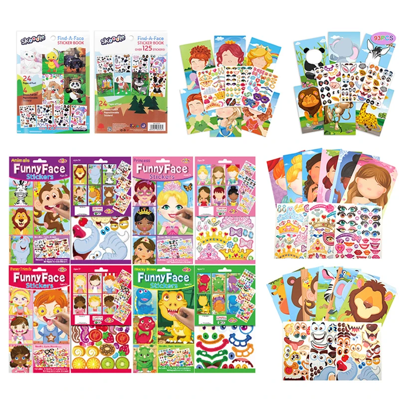 Детский веселый пазл наклейка сделай сам игра мультфильм принцесса животное