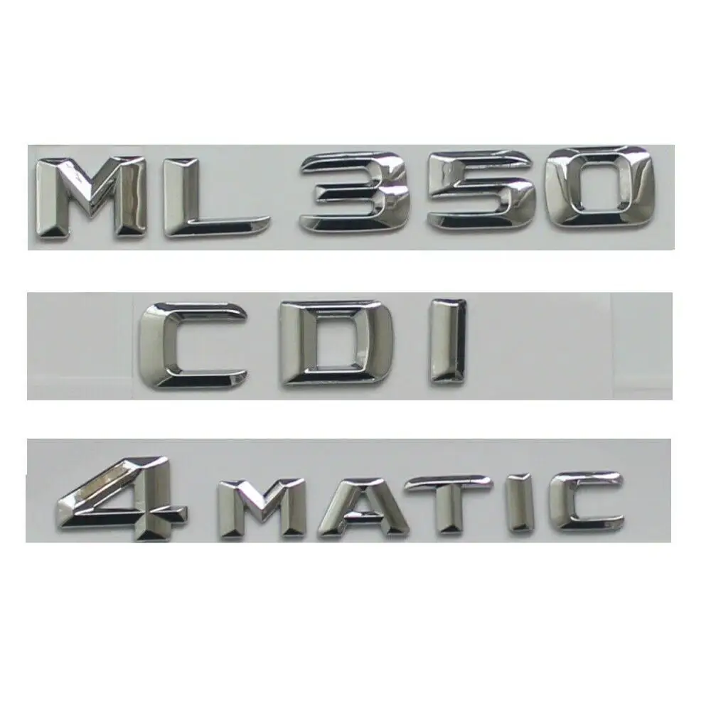 Chrome 3D Font Trunk Badge Emblems for Mercedes W164 W166 ML350 CDI 4MATIC | Автомобили и мотоциклы