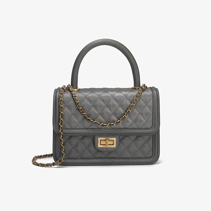 

Genuine Leather Handbags New Fashion All-match Hit Color Ladies One Shoulder Messenger Rhombus Chain Small Square Bag Cc Gg