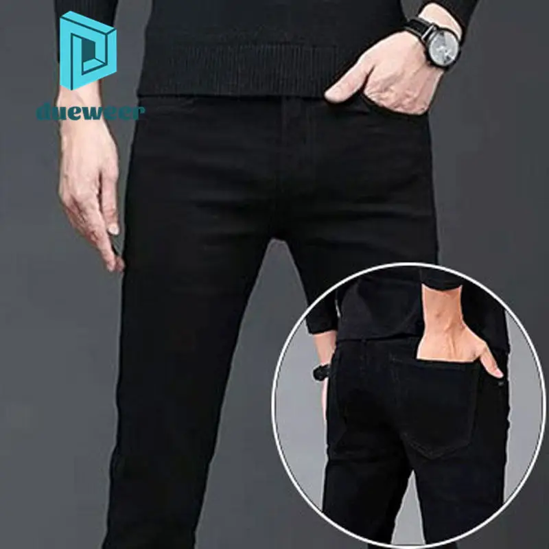 

DUEWEER Mens Jeans Spring Summer Autumn Stretch Casual Trousers Joggers Men Office Black Skinny Harajuku Pencil Denim Pants