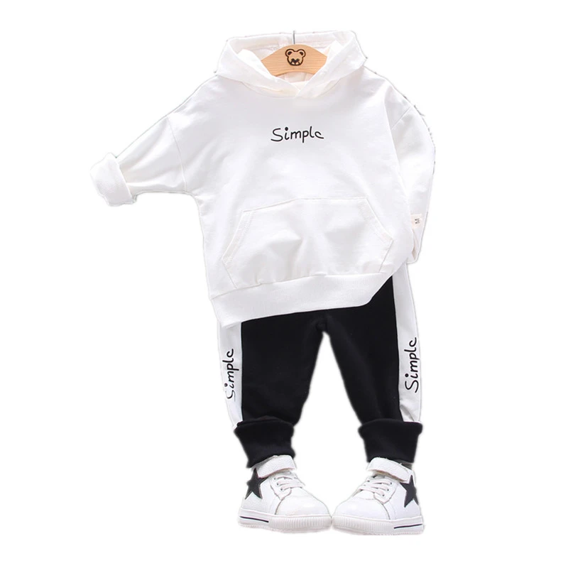 

Spring Autumn Toddler Active Clothing Suit Children Boy Girl Letter Hoodie Patchwork Pants 2Pcs/set Kids Clothes Baby Sportswear
