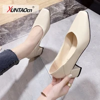 women pumps spring autumn fashion square toe soft comfortable office shoes 2020 new 5cm high heels