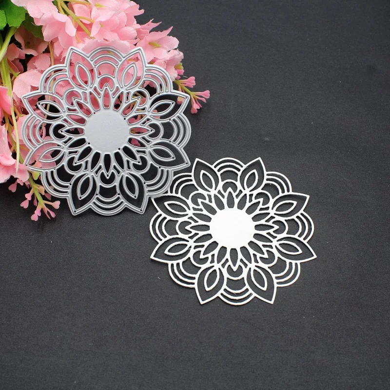 Скрапбукинг рамка с цветами металла резки штампы высечки ремесло карточка