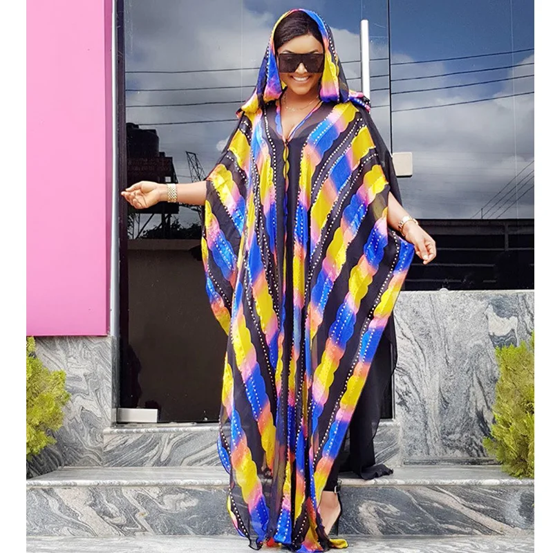 

African Dress for women 2020 fashion zebra Stripe print Dress plus size free size maxi Dress long Robe Africaine vetsido DR-5