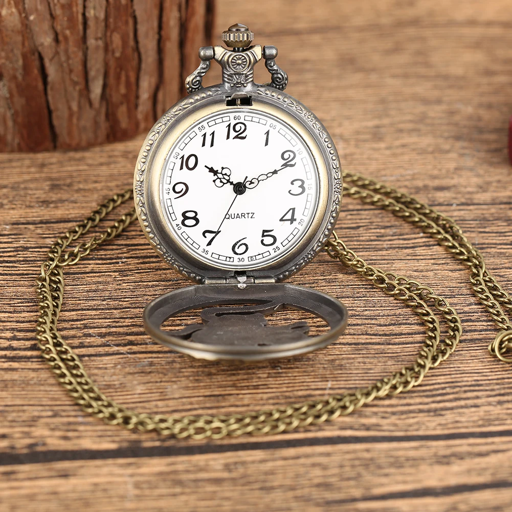 

Classic Bronze Pocket Watch Chinese Zodiac Mouse Style Steampunk Hollow Out Necklace Chain Pendant Watches reloj de bolsillo