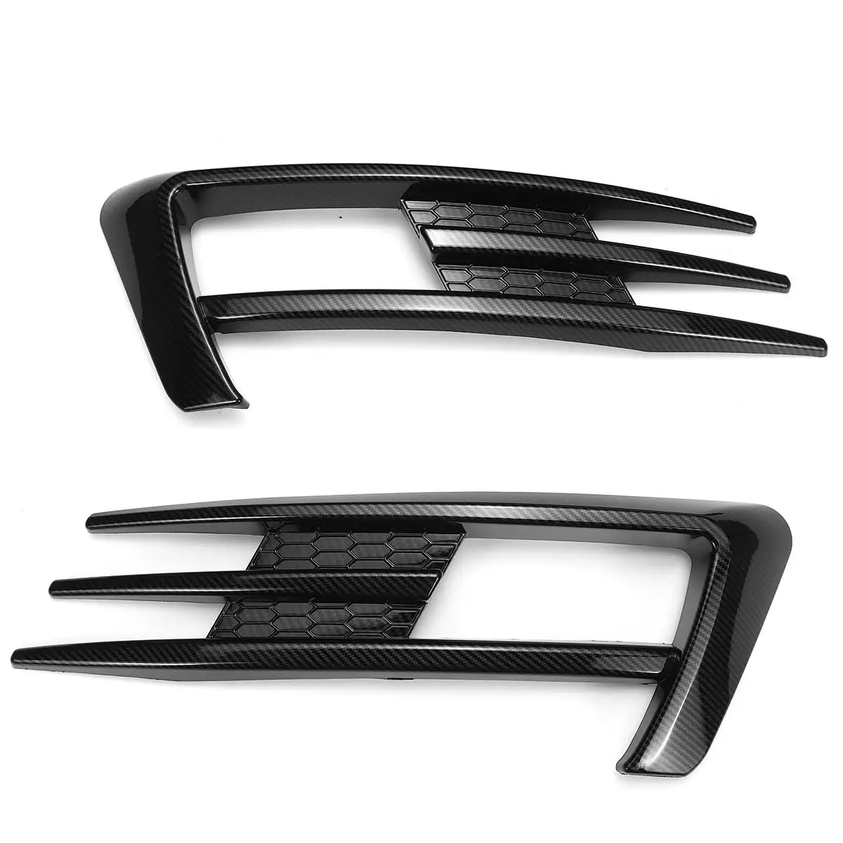 

A Pair Glossy Black / Carbon Fiber Look Car Front Fog Light Lamp Eyebrow Eye Lid Wind Knife Cover For VW For Golf MK7 2014-2017