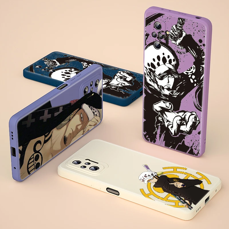 

Anime Trafalgar Law Liquid Silicone Soft Cover For Xiaomi Redmi Note 10 10T 9 9T 8T 9S 8 7 Pro Max Phone Case