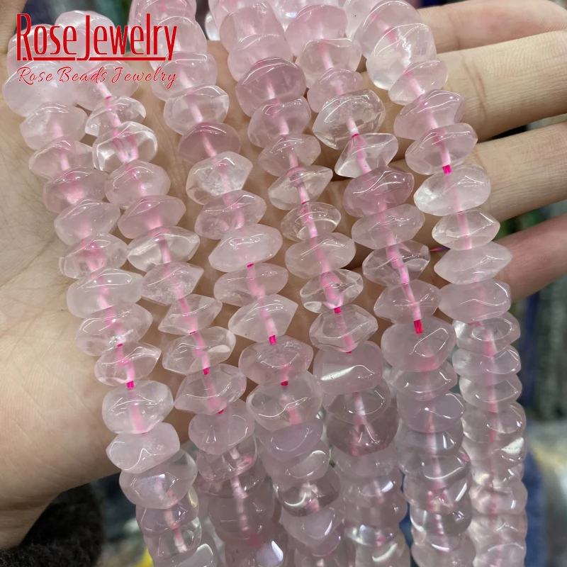 

Natural Rose Quartz Beads Pink Crystal Quartz Special Cut Genuine Stone Beads For Jewelry Making DIY Bracelets 6x11mm 15" Strand