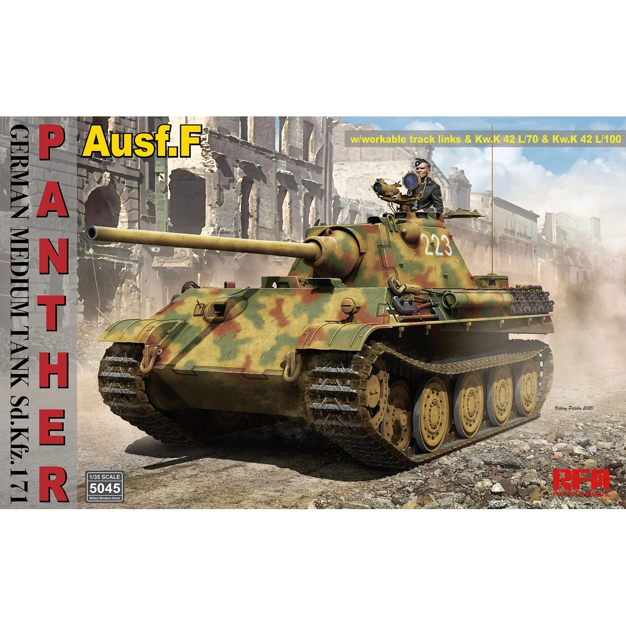 RYEFIELD модель RFM RM 5045 1/35 Panther Ausf.F с работоспособными звеньями набор моделей в