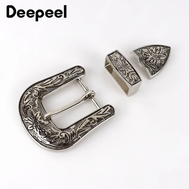 Deepeel 1 комплект (3 шт.) 26 мм пряжка для ремня винтажный узор пряжки из сплава женщин