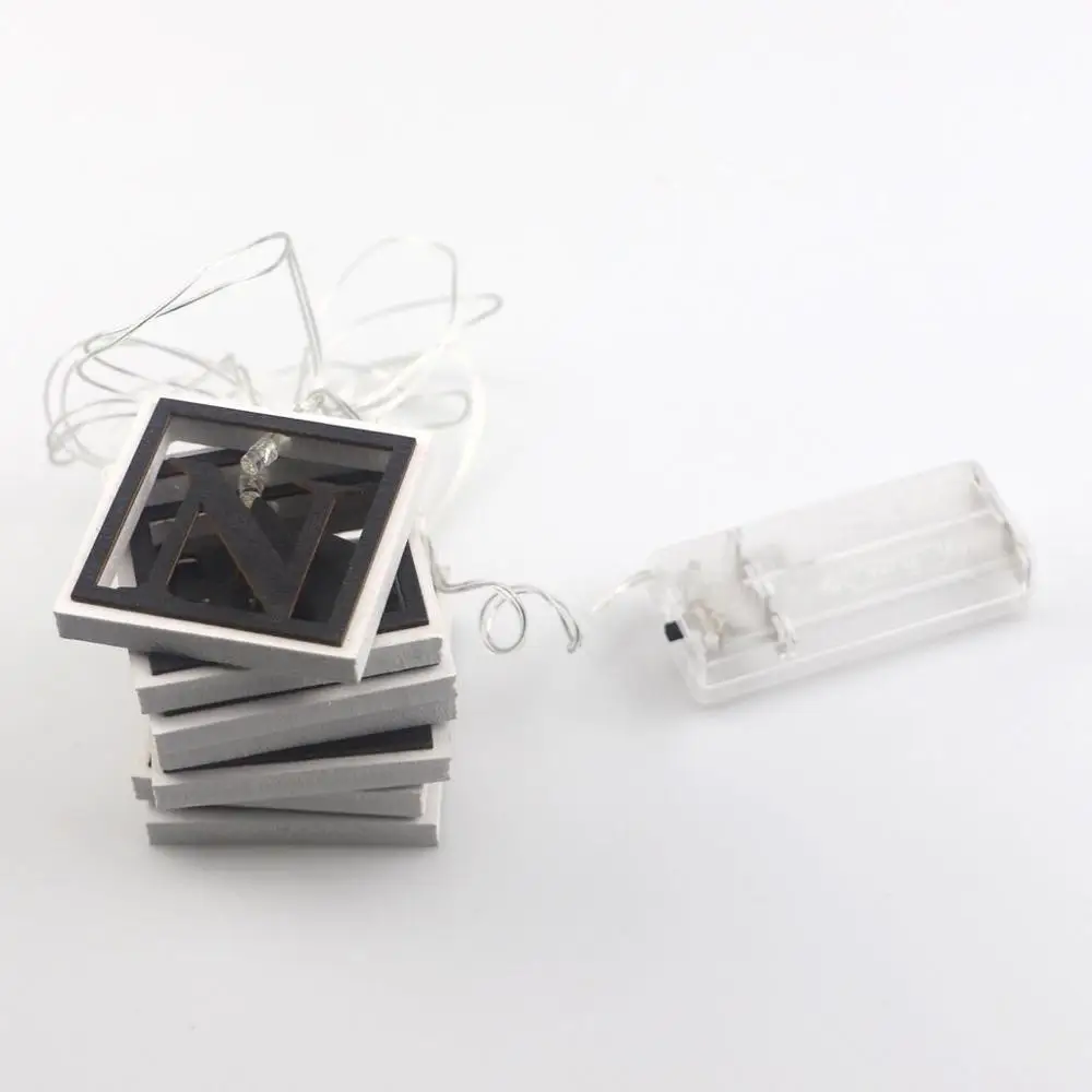 Деревянная веревка Рамадан ИД светодиодная Веревка на батарейке Мубарак