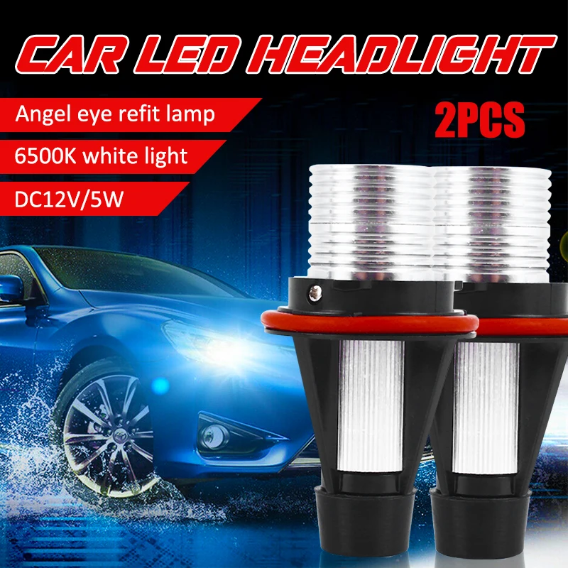 6500k Eye Of Angel Halo Ring Car Headlight High Power Modified Lamp LED Fog Light for BMW E39 E60 E63 E64 X5 | Автомобили и