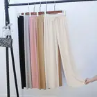 Брюки женские с завышенной талией, мягкие удобные повседневные слаксы, вискозные длинные штаны, лето 2021