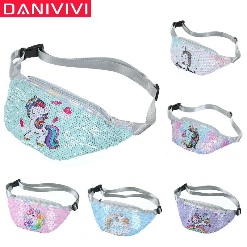 Поясная сумка с мультяшным единорогом для женщин/девочек модная розовая
