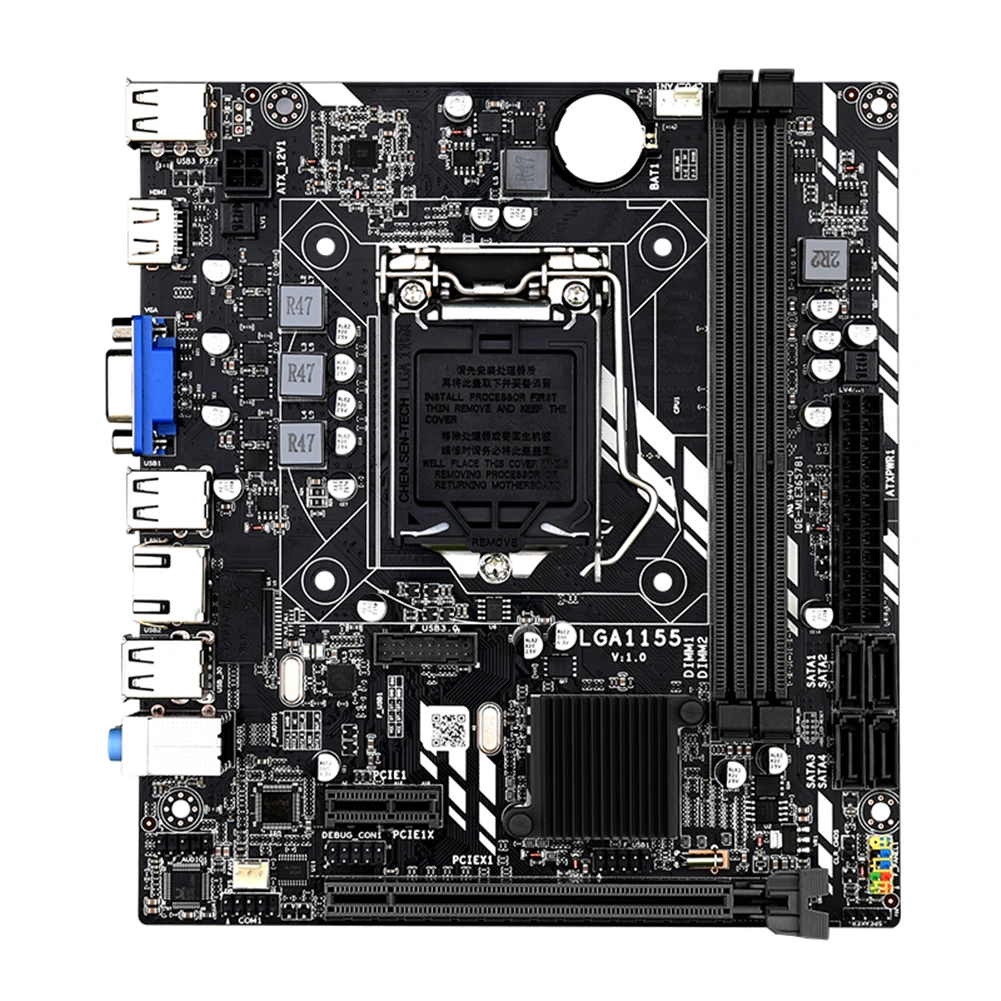 Материнская плата H61 LGA 1155 DDR3 ПАМЯТЬ 16 Гб Micro-ATX десктопная материнская для LGA1155 Socket