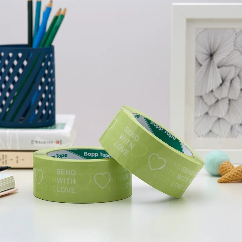 

Красивая зеленая упаковочная лента 4,5 см * 100 м, крепежная модная лента, клейкая лента с высокой вязкостью, ярлык для позиционирования, цветная картонная лента