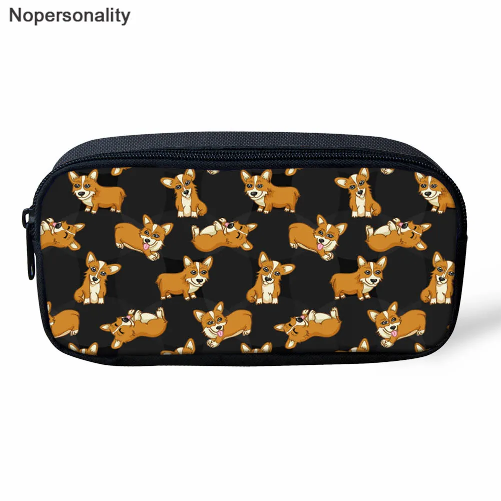 Z3880K Nopersonality Cute Corgi Dog School Bag Set Black Child Schoolbag for Teenager Girls Boys Junior Primary Children Kids Book Bags - Цвет: Z3880K