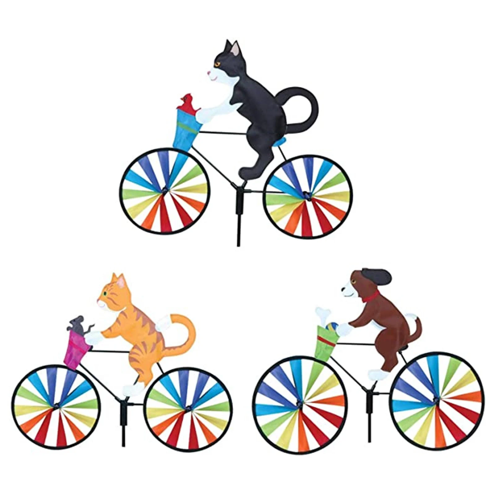 

Biking Windmill Lawn Wind Whirligig Cartoon Animal Biking Garden Party Garden Lawn Windmill Decoration Outdoor