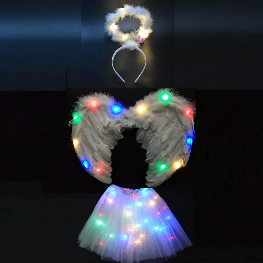 45*35 см светодиодный светильник с крыльями ангела и перьями для фотосъемки