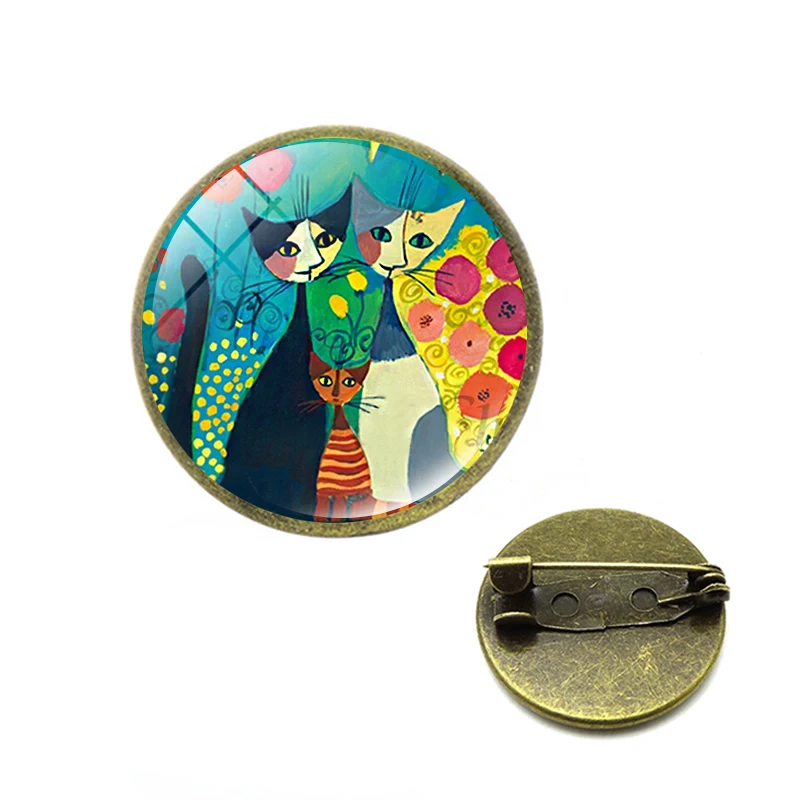Модные Красочные Кошки Фамильные Броши ручной работы ювелирные изделия для