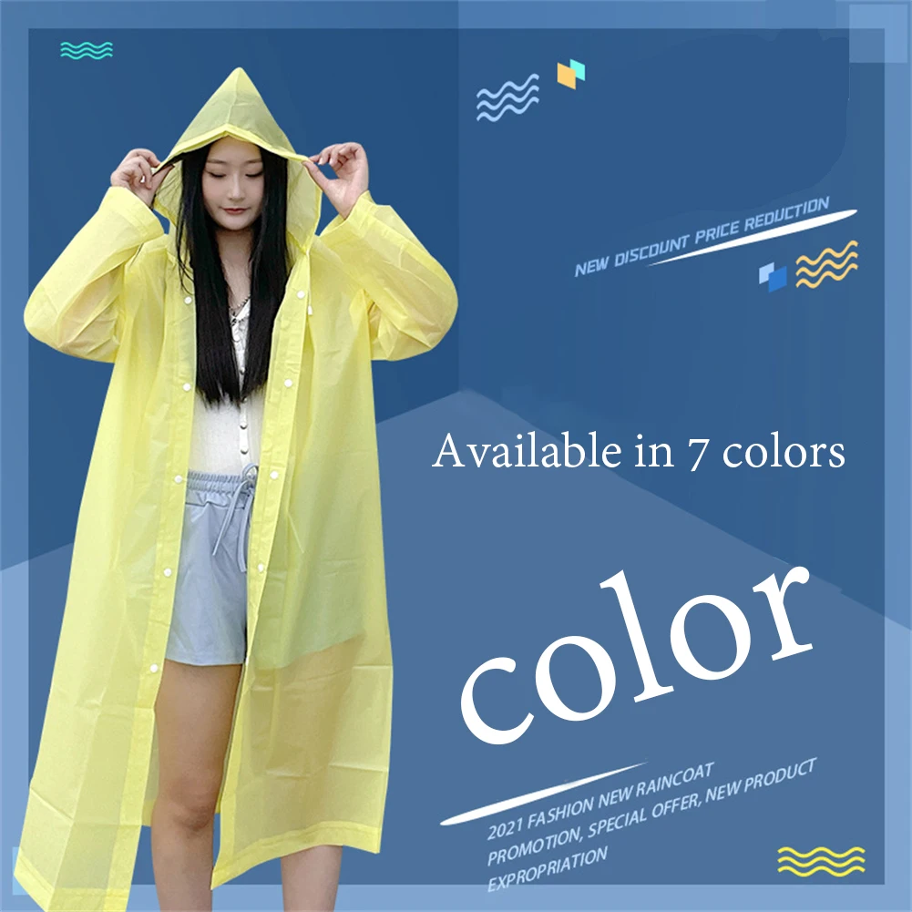 Простой и модный толстый дождевик из ЭВА для взрослых мужчин женщин цветной