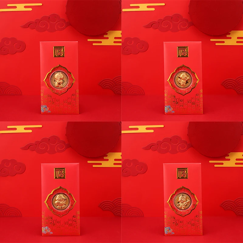 

2022 Envelope Commemorative Collectibles Coins New Year Of Tiger Gold Foil Red