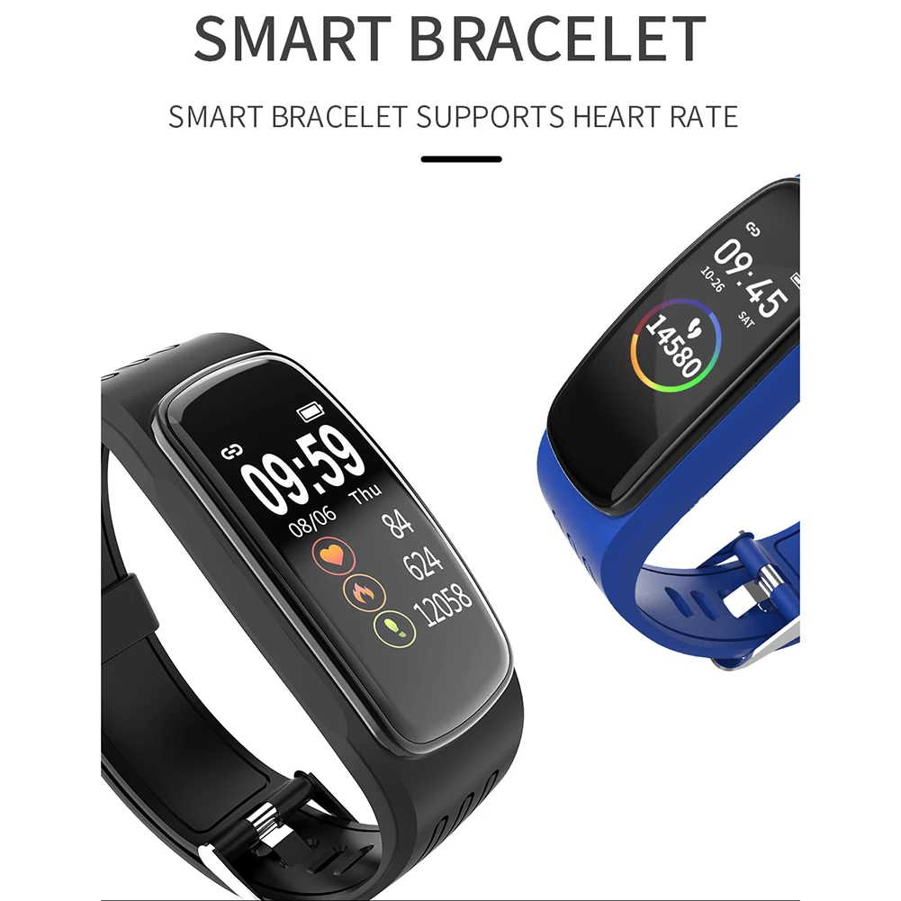 

CB01 IP68 Waterproof Heart Rate Blood Pressure Monitor Sports Smart Bracelet